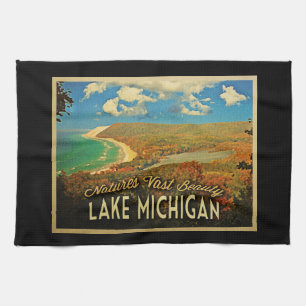 Michigansee Vintage Geschirrtuch