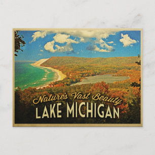 Michigansee-Vintage Postkarte