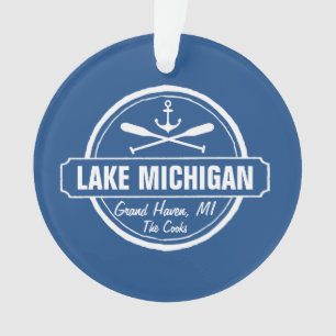 Michiganssee, Zollstadt, Name, Anker, Paddel Ornament