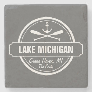 Michiganssee, Zollstadt, Name, Anker, Paddel Steinuntersetzer