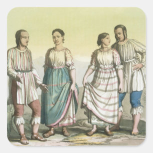 Michoacan-Amerikanische Ureinwohner in traditionel Quadratischer Aufkleber
