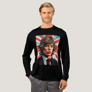 Mick Jagger Rolling Stones vor einer Gewerkschaft Tri-Blend Shirt