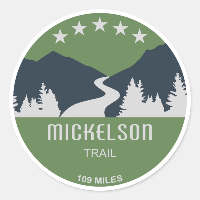 Mickelson Trail Runder Aufkleber (Vorderseite)