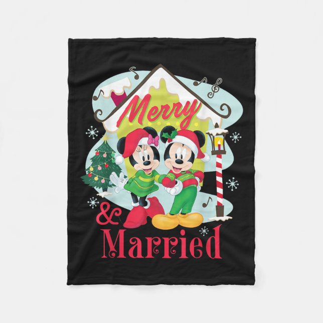 Mickey &amp; Minnie Merry &amp; Married Christmas  Fleecedecke (Vorderseite)