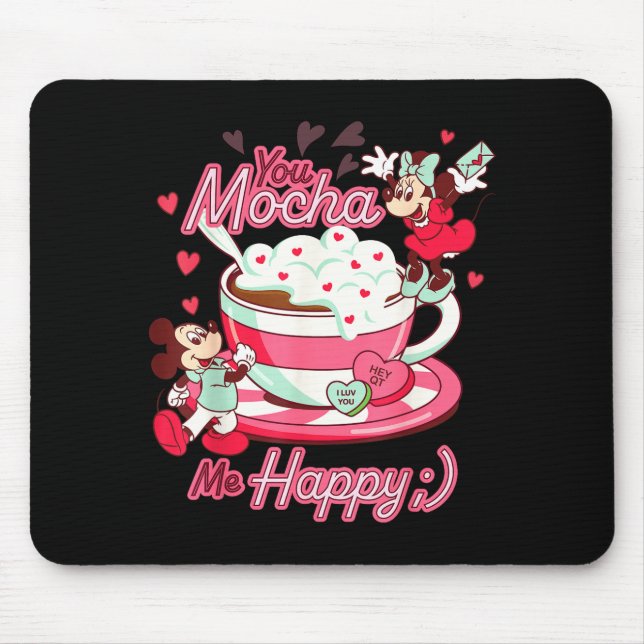 Mickey &amp; Minnie Valentine's Day You Mocha Me H Mousepad (Vorne)