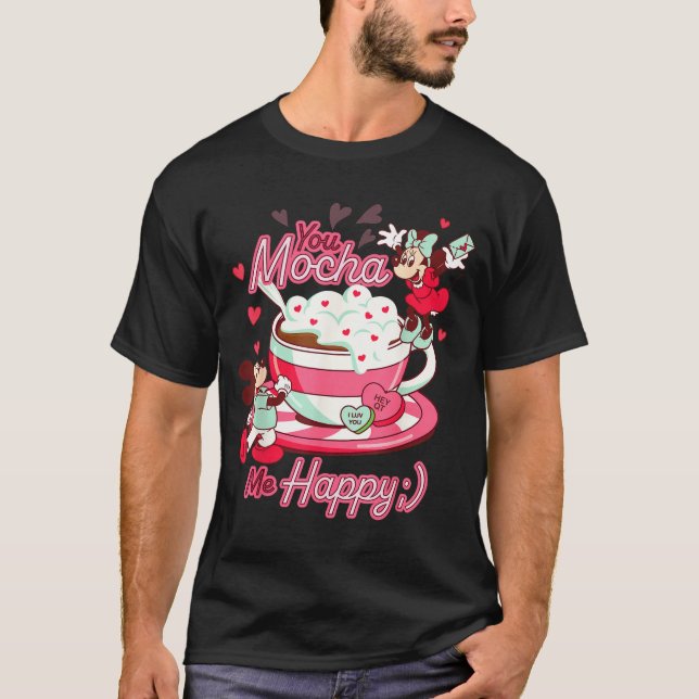 Mickey &amp; Minnie Valentine's Day You Mocha Me H T-Shirt (Vorderseite)