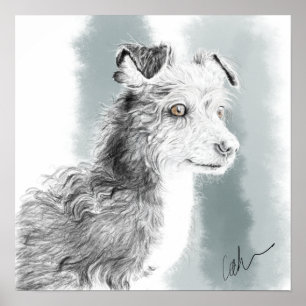 Mickey-Hund zeichnend Poster