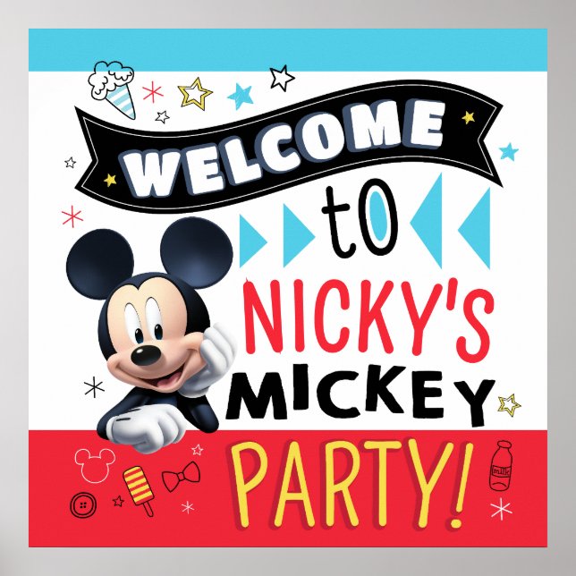 Mickey Maus lustiger Geburtstag anpassbares Party- Poster (Vorne)
