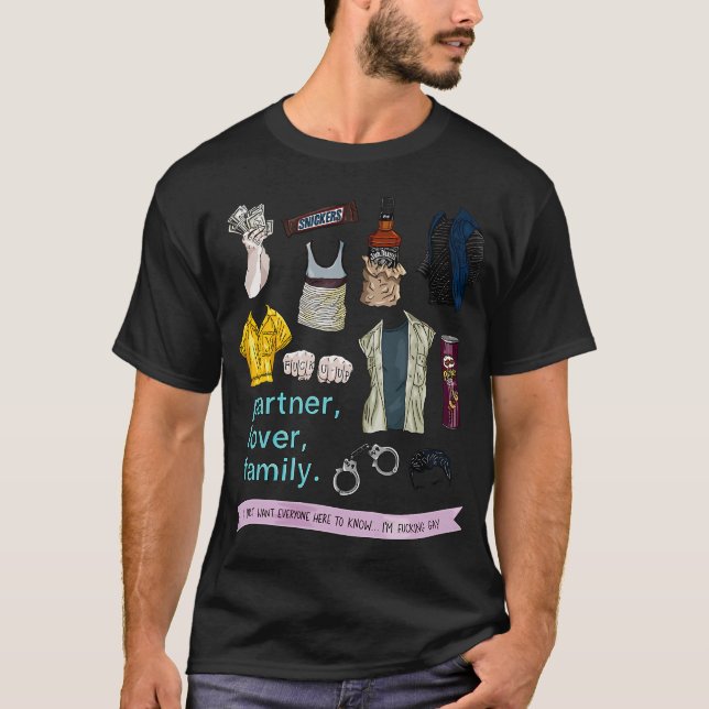 Mickey Milkovich Dinge Flatlay - Farbe T-Shirt (Vorderseite)