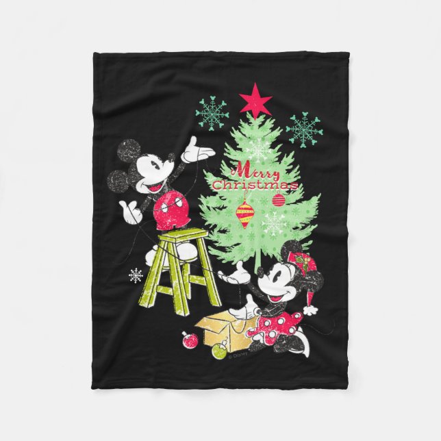Mickey Minnie Clic Christmas Tree  Fleecedecke (Vorderseite)