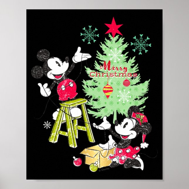 Mickey Minnie Clic Christmas Tree  Poster (Vorne)