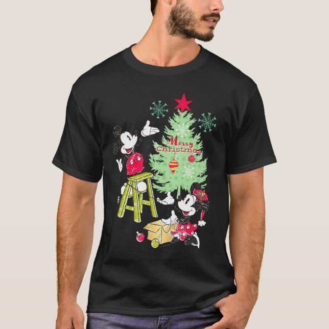 Mickey Minnie Clic Christmas Tree  T-Shirt (Vorderseite)