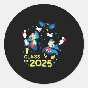 Mickey & Minnie Maus Abschlussjahrgang 2025 Runder Aufkleber