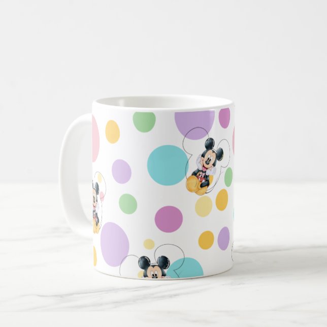 Mickey Mouse Polka Dot Baby Shower Kaffeetasse (Vorderseite Links)