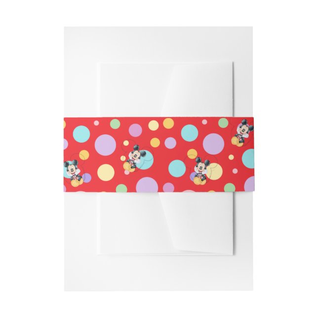 Mickey Mouse Polka Dot  red Baby Shower Einladungsbanderole (Vorderseite Beispiel)