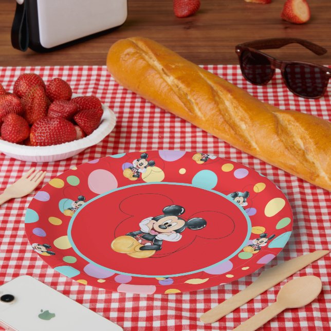 Mickey Mouse Polka Dot  red Baby Shower Pappteller (Picknick)