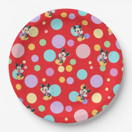 Mickey Mouse Polka Dot red Baby Shower Pappteller