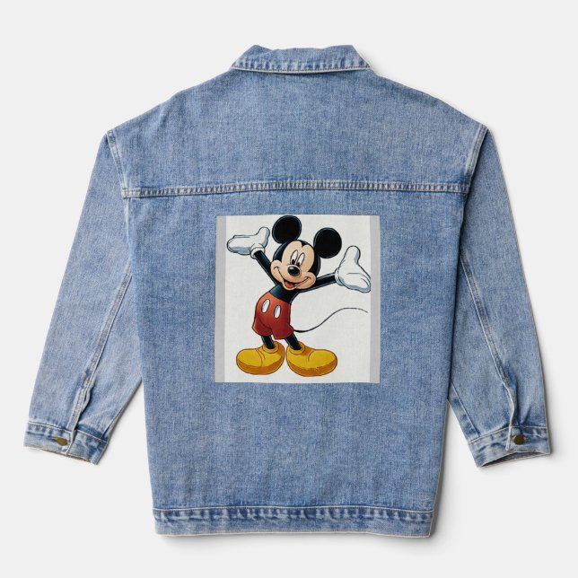 Mickey Mouse Pumpkin Character – Halloween Cartoon Jeansjacke (Rückseite)
