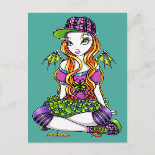 "Micky" Punky Rainbow Fairy Art Postcard Postkarte