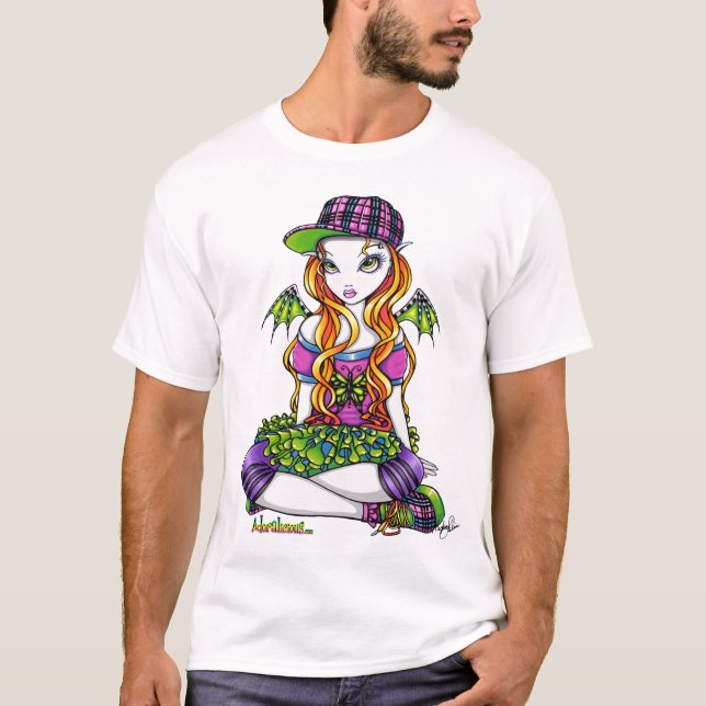 "Micky" Punky-Regenbogen-feenhafte Kunst-Spitze T-Shirt (Vorderseite)