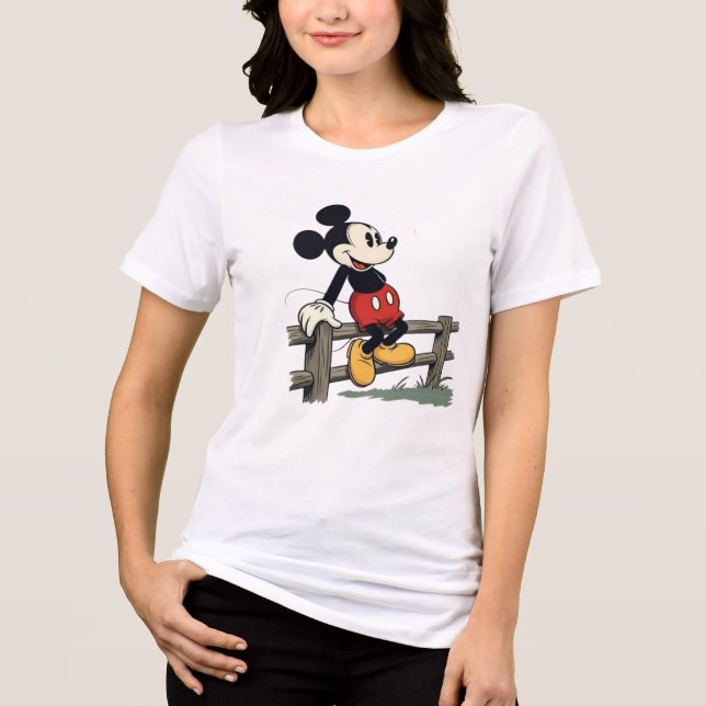 Mickys Friedlicher Zaun-Sit Tri-Blend Shirt (Vorderseite)