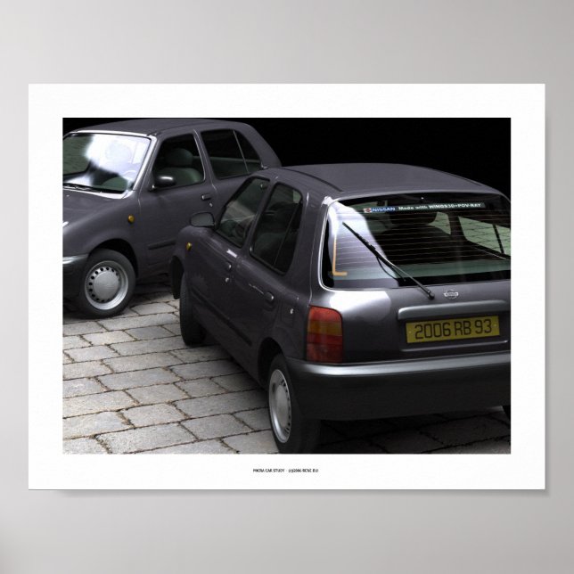 MICRA CAR STUDIE 1 Computer Art Poster (Vorne)