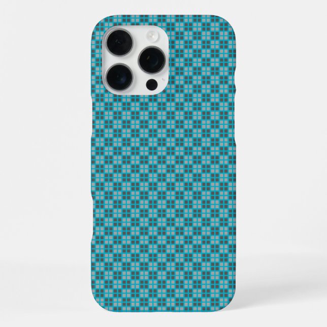 Micro Checkered Blue iPhone Protector Hülle (Rückseite)