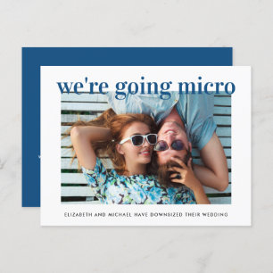 Micro Downsize Wedding Foto Blue Ankündigungspostkarte