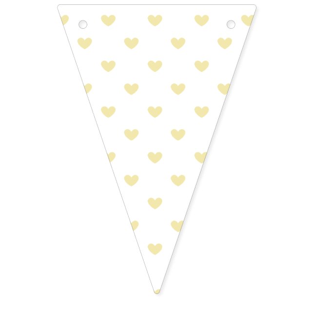 Micro Hearts Butter Gelb - Weiß Wimpelkette (Siebte Fahne)