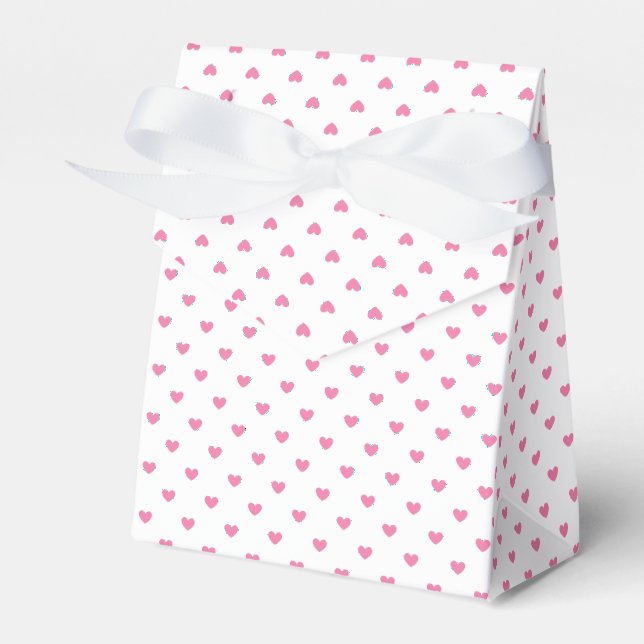 Micro Hearts Fuchsia Rosa - Weiß Geschenkschachtel (Vorderseite)
