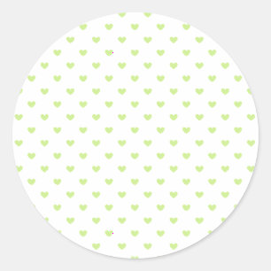 Micro Hearts Spring Green - Weiß Runder Aufkleber