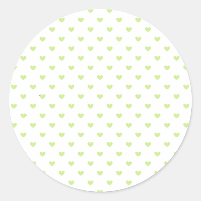 Micro Hearts Spring Green - Weiß Runder Aufkleber (Vorderseite)