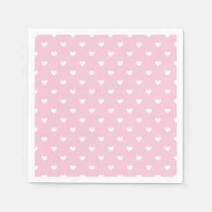 Micro Hearts White - Hellrosa Serviette