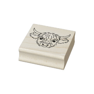 Micro Mini Highland-Kuh-Stempel Gummistempel