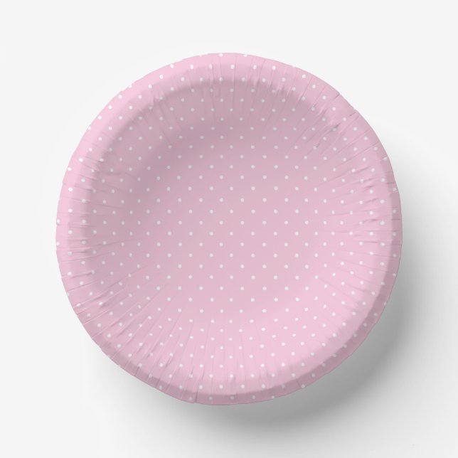 Micro Polka Dot White - Light Pink Pappteller (Vorderseite)