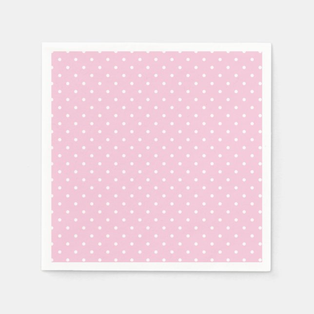 Micro Polka Dot White - Light Pink Serviette (Vorderseite)