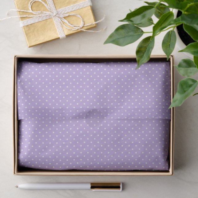 Micro Polka Dot White - Soft Lavender Seidenpapier (Geschenk)