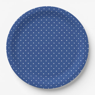 Micro Polka Dot White - True Blue Pappteller