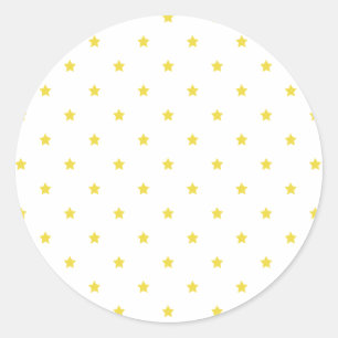 Micro Stars Golden Gelb - Weiß Runder Aufkleber