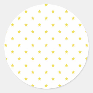 Micro Stars Golden Yellow - White Runder Aufkleber