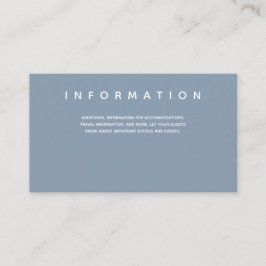 Micro Wedding Blue White Typografy Information Begleitkarte