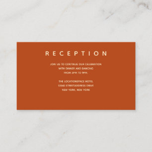 Micro Wedding Burnt Orange Small Empfang Info Begleitkarte