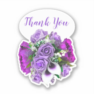 Micro Wedding Floral Bouquet Danke Stickers Aufkleber