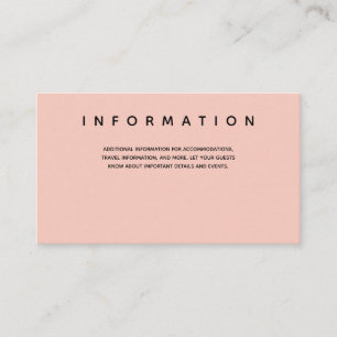 Micro Wedding Pink Black Typografy Information Begleitkarte