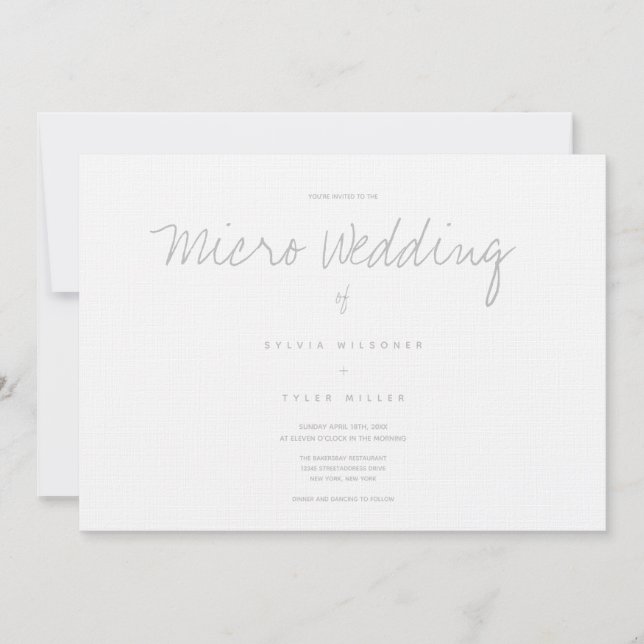 Micro Wedding White Gray Horizontal (Vorderseite)