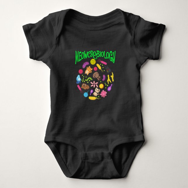 Microbiology Cat Lover Scientist Niedlich Kitten Baby Strampler (Vorderseite)