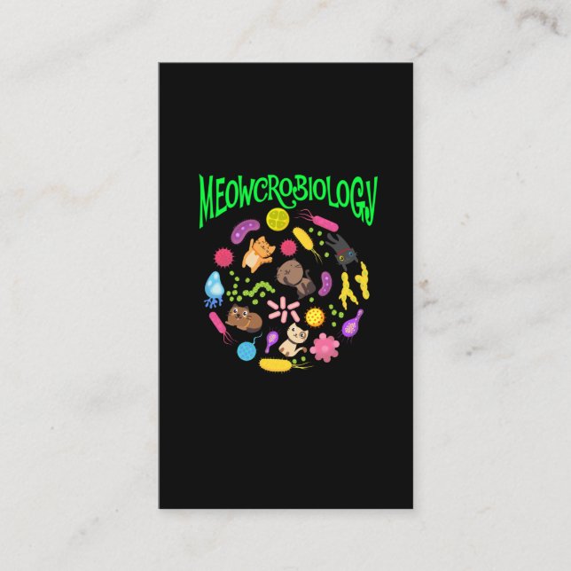 Microbiology Cat Lover Scientist Niedlich Kitten Visitenkarte (Vorderseite)