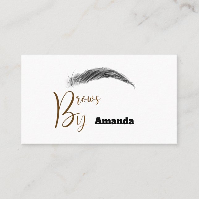 Microblading artist in brauner Farbe Visitenkarte (Vorderseite)
