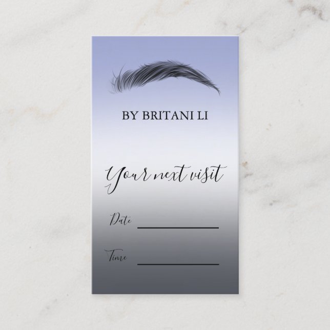 Microblading Brows Salon, Gradient Terminkarte (Vorderseite)