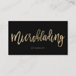Microblading elegantes Goldtypographieschwarzes Visitenkarte